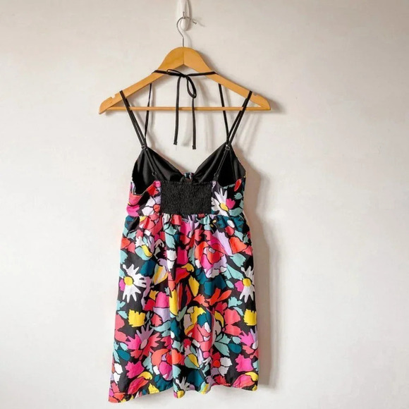 Roxy Colourful Floral V Neck Mini Dress Sz S - Picture 3 of 6